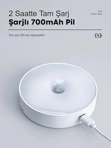 WellHise L02 Usb Şarjlı Mıknatıslı Hareket Sensörlü Gece Lambası Dolap İçi Aydınlatma Lambası - 2