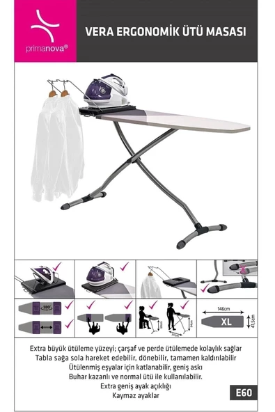 Prima Nova Gri Vera Ütü Masasi - Resim 7