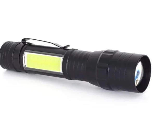 WellHise T6-19 Şarjlı Orta Boy EL Feneri Kamp Yürüyüş Feneri Su Geçirmez