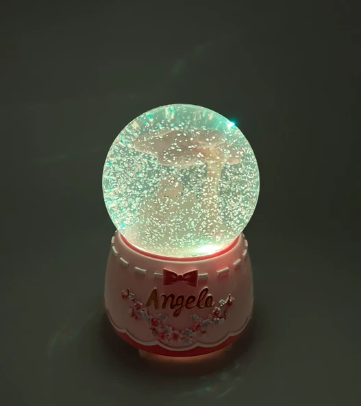 Kar Küresi Işıklı ve Müzikli - Angela - 5