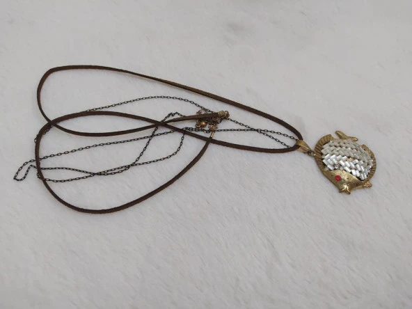 Hdmarketim Otantik Modern Taşlı Balık Kolye - Resim 3