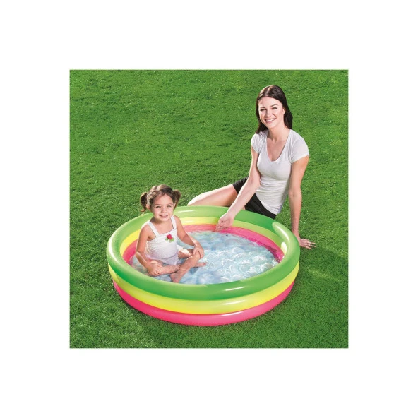 Su Pompalı- Bestway 51104, 3 Boğum Şişme Zemin Havuz-102x25cm - 3