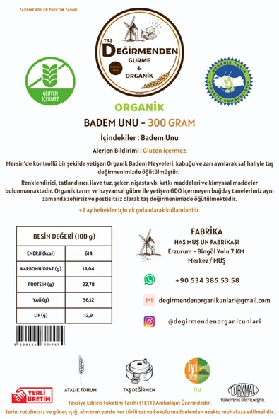 Organik Badem Unu (Gluten İçermez) - 300 Gram - 2