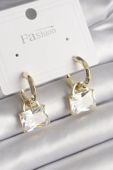 Gold Renk Sallantı Zirkon Taşlı Çanta Model Kadın Küpe - EBJ241214W29895