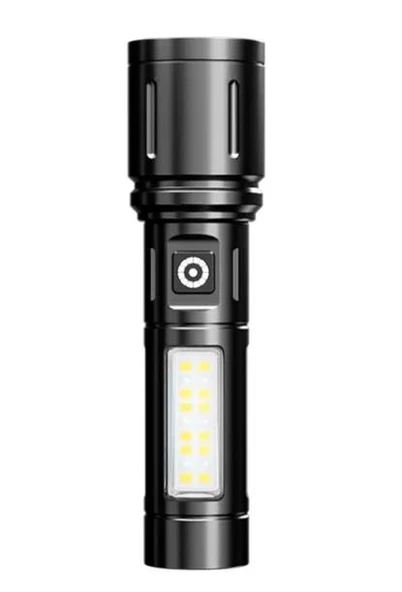 WellHise 603 Usb Şarjlı Yüksek güç spot uzun LED El Feneri Zumlanabilir Ultra Parlak Acil Aydınlatma Feneri