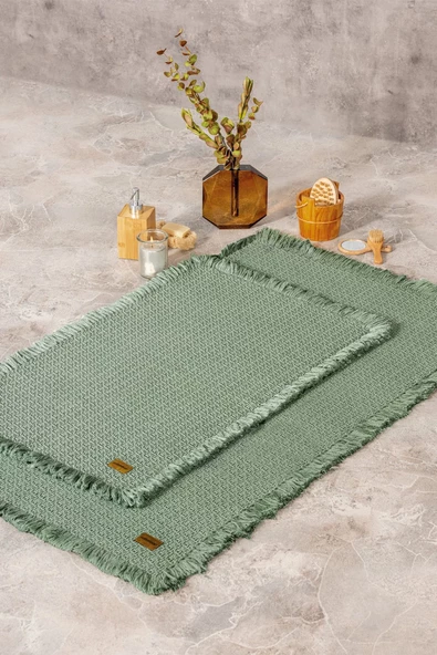 COTTON BOX 5120-CB PASPAS SETI BATH RUG YESIL 75X125+60X90