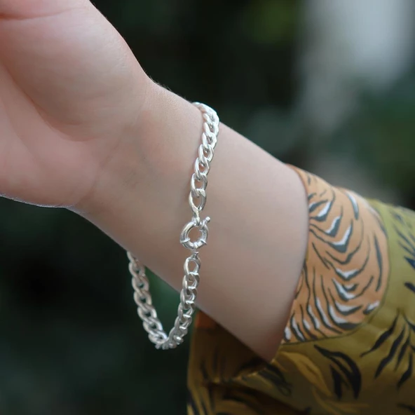 Gurmet Model Gümüş Zincir Bileklik - Resim 2