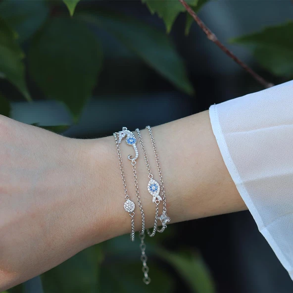 Apm Modeli Figürlü Gümüş Bileklik - Resim 2