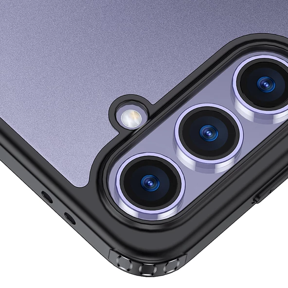 Samsung Galaxy S25 Kılıf Kamera Korumalı Şeffaf Arka Yüzey New Roll Kapak - Resim 6