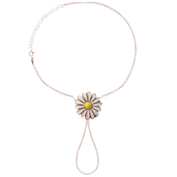 Papatya Mineli Rose Gold Kaplama 925 Ayar Gümüş Şahmeran - Resim 2