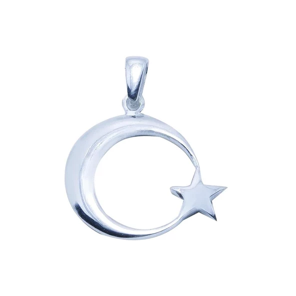 Ay Yıldız Gümüş Kolye Ucu ürün görseli 1