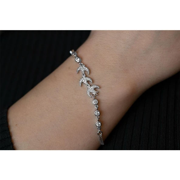 925 Ayar Gümüş Martı Bileklik - Resim 2