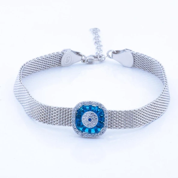 Opal Taşlı Hasır Gümüş Bileklik ürün görseli 1