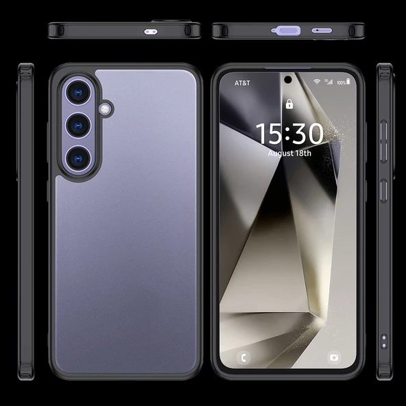 Samsung Galaxy S25 Kılıf Kamera Korumalı Şeffaf Arka Yüzey New Roll Kapak - Resim 7