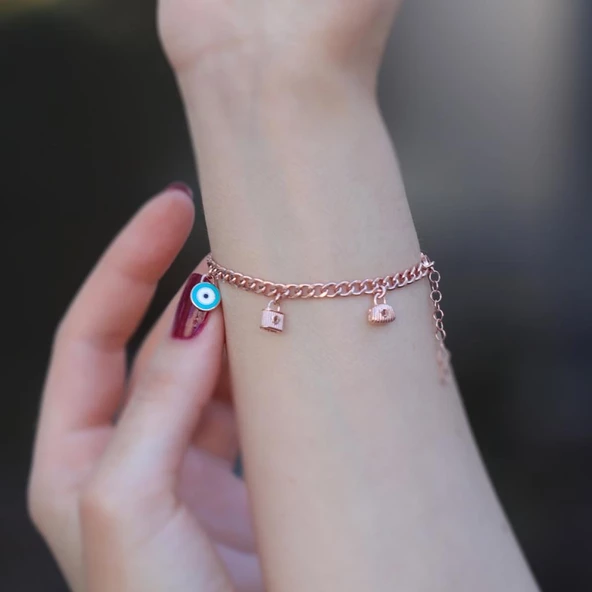 Rose Gold Kaplama Gümüş Dilek Bilekliği ürün görseli 1