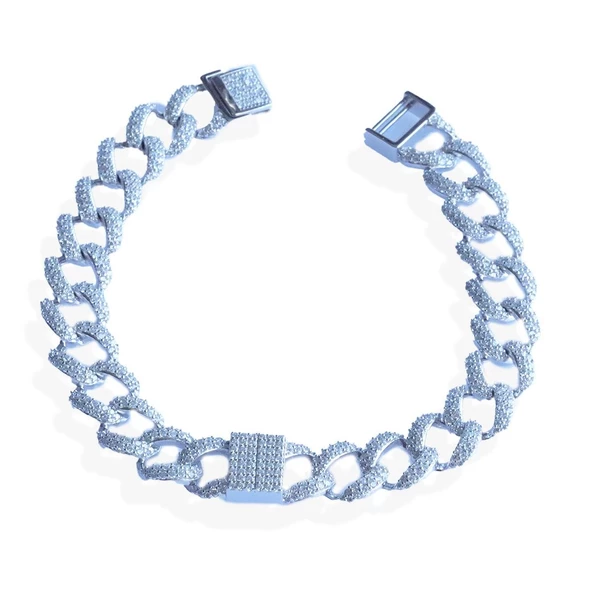 Zirkon Taşlı Gurmet Model Gümüş Bileklik - Resim 3