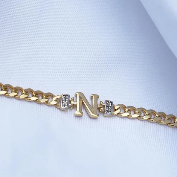 Kişiye ÖzelHarf Gümüş Gurmet Bileklik - Resim 5