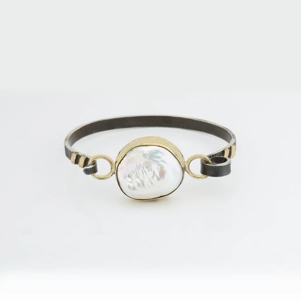 Barok İnci Otantik Gümüş Kelepçe - Resim 2