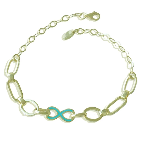 Fortuna Sonsuzluk Gold Kaplama Gümüş Bileklik - Resim 4