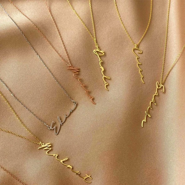 İmza Kişiye Özel Gümüş Kolye ürün görseli 1