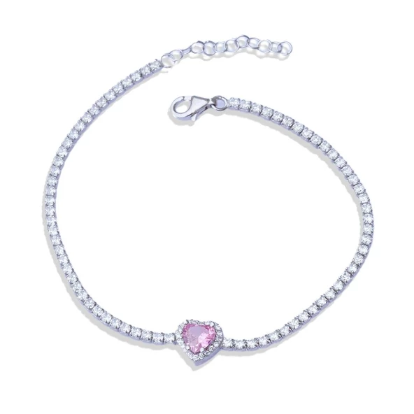 Kalpli Pembe Taşlı Su Yolu Bileklik - Resim 2