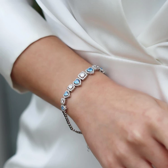 Kalp Sevgili Gümüş Bileklik ürün görseli 1