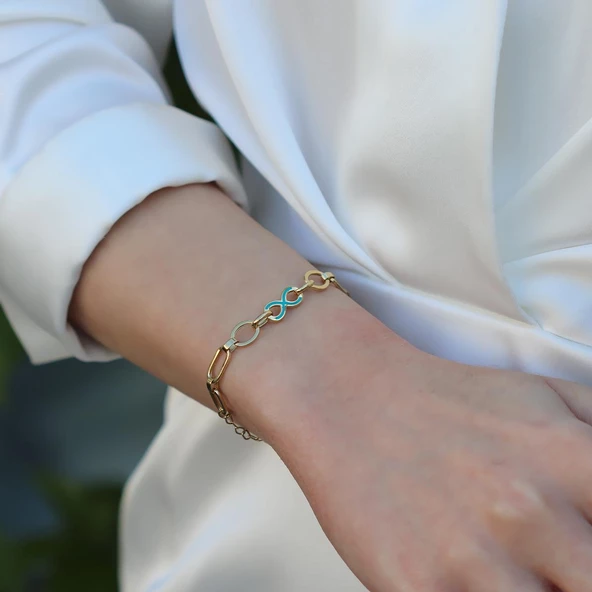 Fortuna Sonsuzluk Gold Kaplama Gümüş Bileklik ürün görseli 1