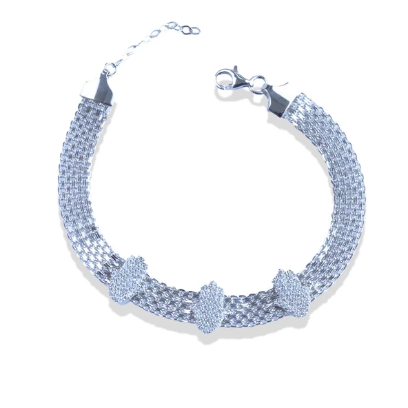 Hasır Fatma Ana Eli Gümüş Bileklik - Resim 4