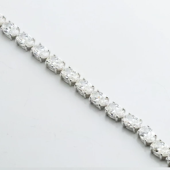 Elips Su Yolu Sky Diamond Gümüş Bileklik - Resim 5