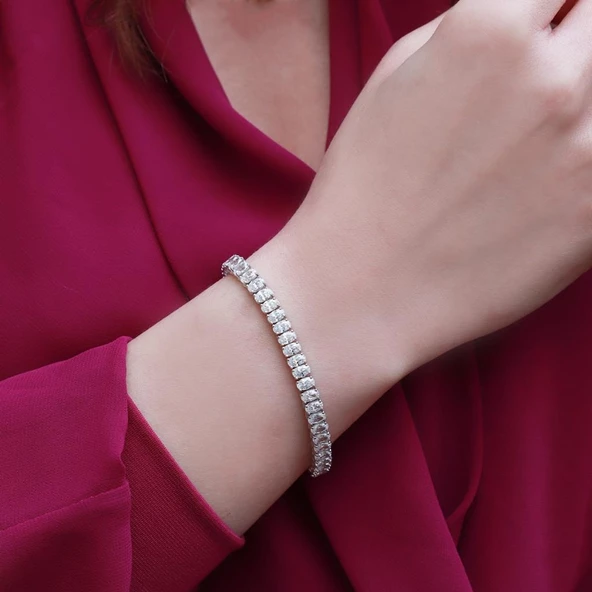 Pırlanta Montür Damla Su Yolu Sky Diamond Kadın Bileklik - Resim 2