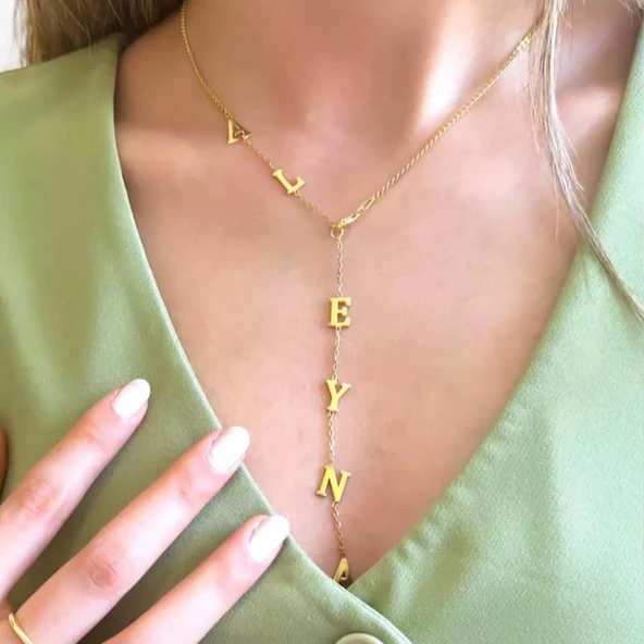 Y Model Kişiye Özel Gümüş Kolye - Resim 2