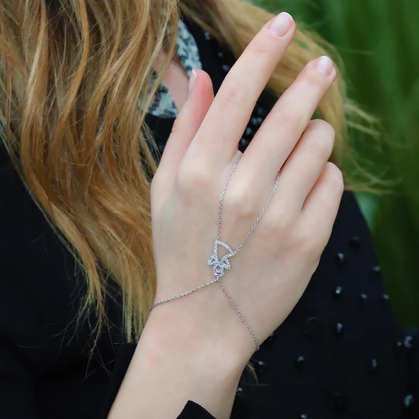 Melek Zirkon Taşlı 925 Ayar Gümüş Şahmeran - Resim 2