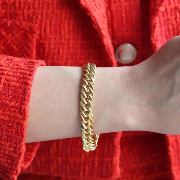 Balık Sırtı Gurmet Gümüş Bileklik - Resim 3