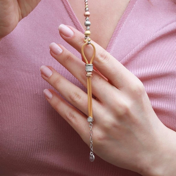 Düğüm Model Zirkon Taşlı Dorika Bileklik - Resim 2