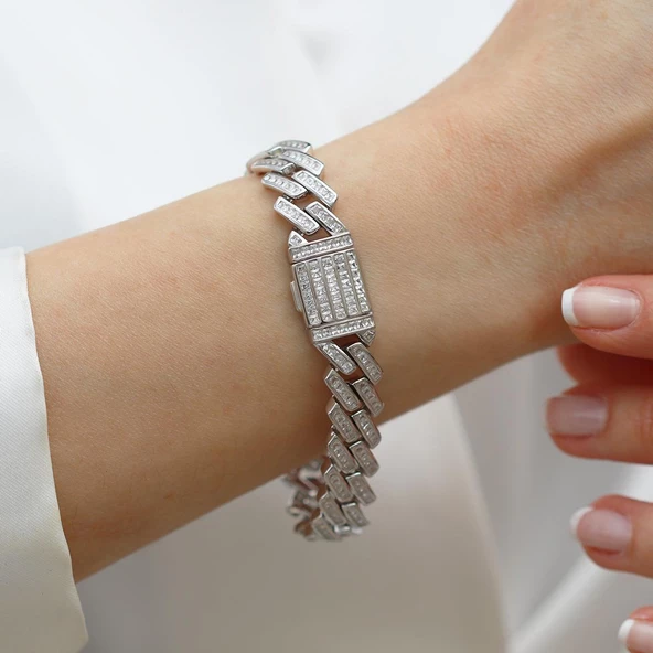 Fizyon Gurmet Taşlı Gümüş Bileklik - Resim 4