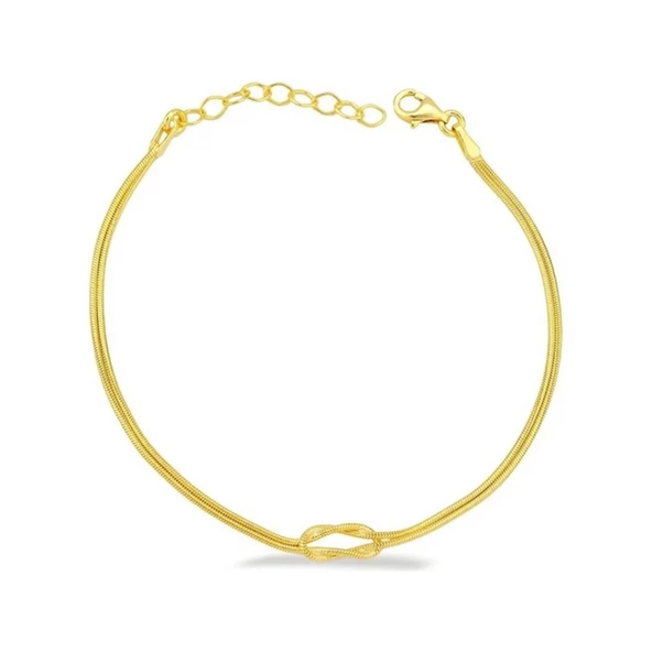 Gönül Bağı Modeli Düğüm Çift Gümüş Bileklik - Resim 2