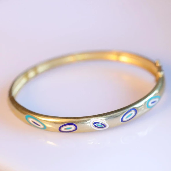 Fortuna Modeli Gold Kaplama Gümüş Kelepçe - Resim 3