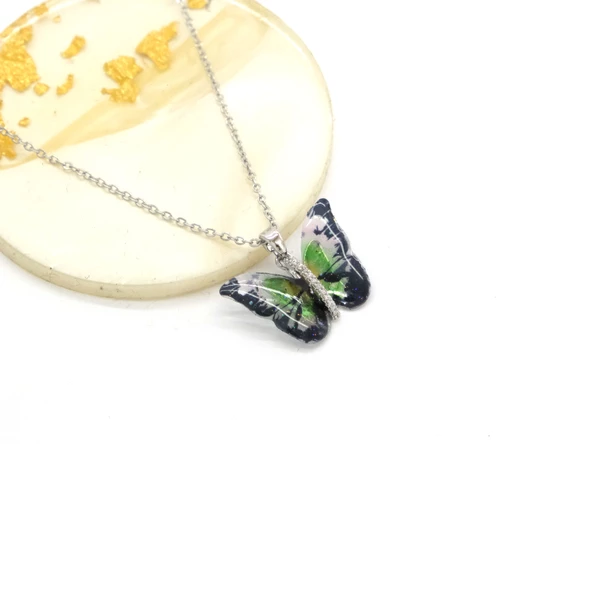 Paslanmaz Çelik Kadın Kolye - Kelebek Kolye KLY-634 - Resim 2