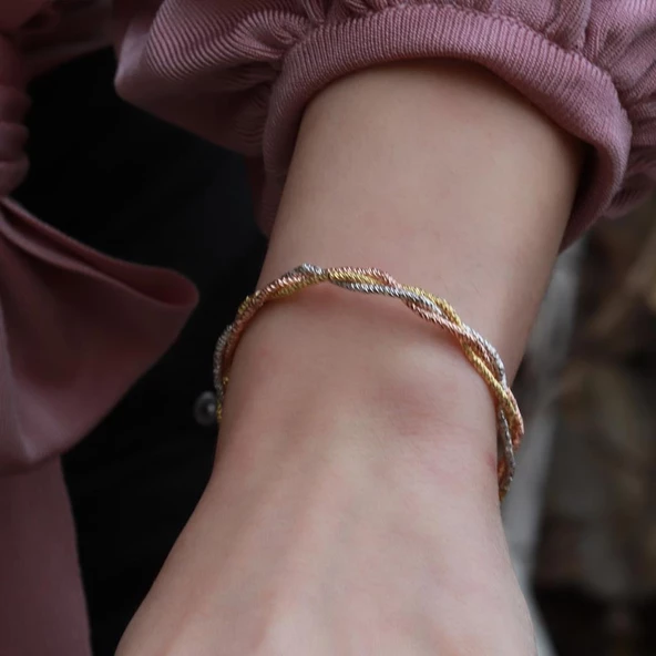 Örgü Model Dorika Gümüş Kelepçe ürün görseli 1