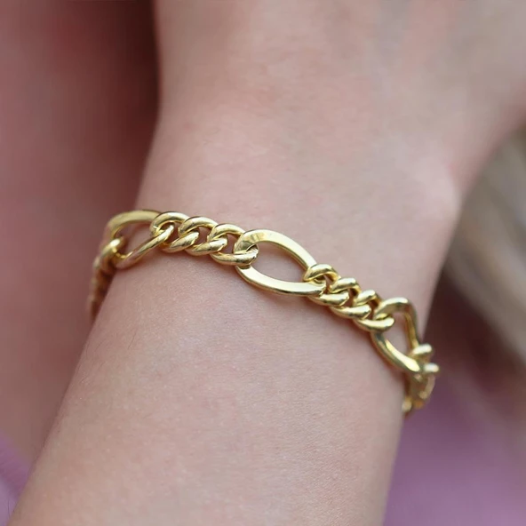 Gurmet Modeli Gold Kaplama Zincir Bileklik ürün görseli 1