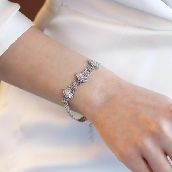 Hasır Fatma Ana Eli Gümüş Bileklik - Resim 2