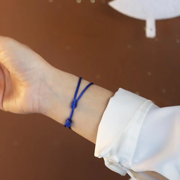 Serpents Gümüş İpek Makrome Bileklik - Resim 2