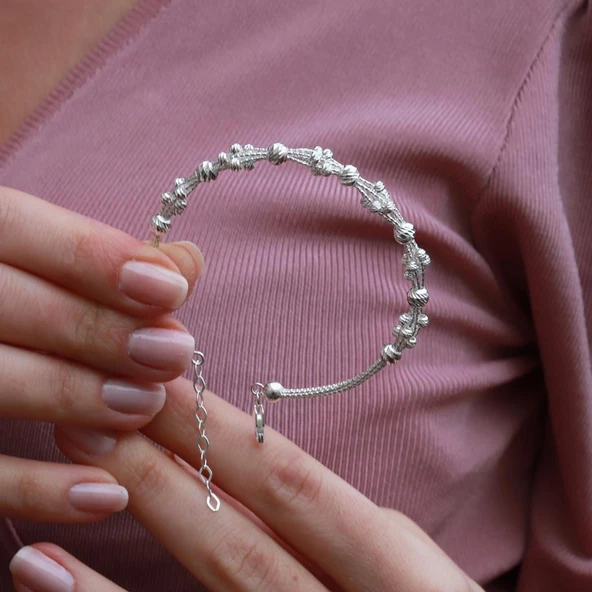 Sarmal Model Dorika Gümüş Bileklik - Resim 3