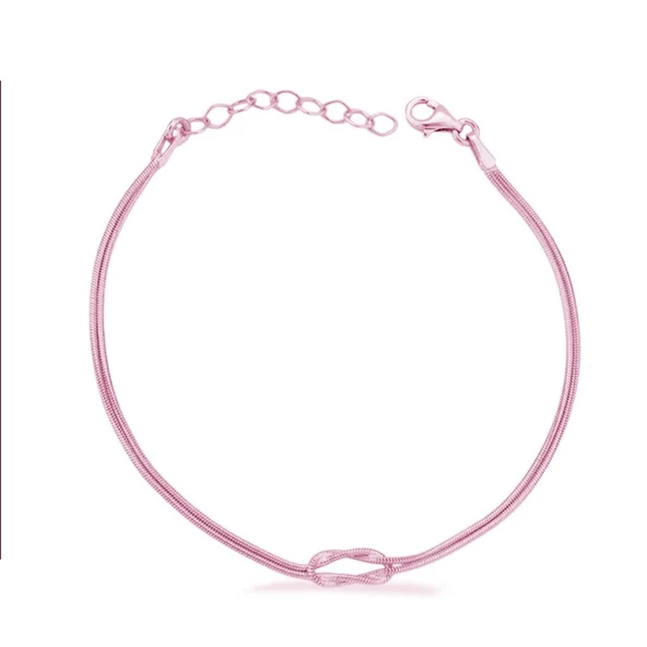 Gönül Bağı Modeli Düğüm Çift Gümüş Bileklik - Resim 3