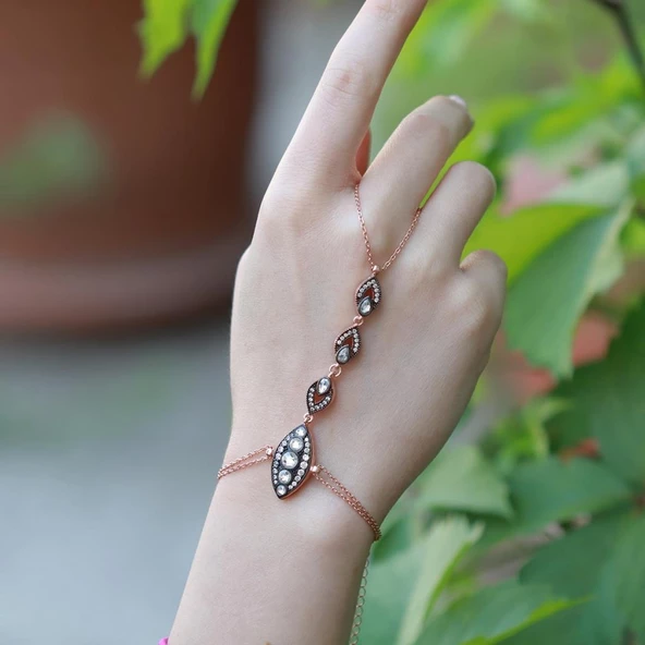 Elmas Montür Mekik Model Rose Gold Kaplama Gümüş Şahmeran ürün görseli 1