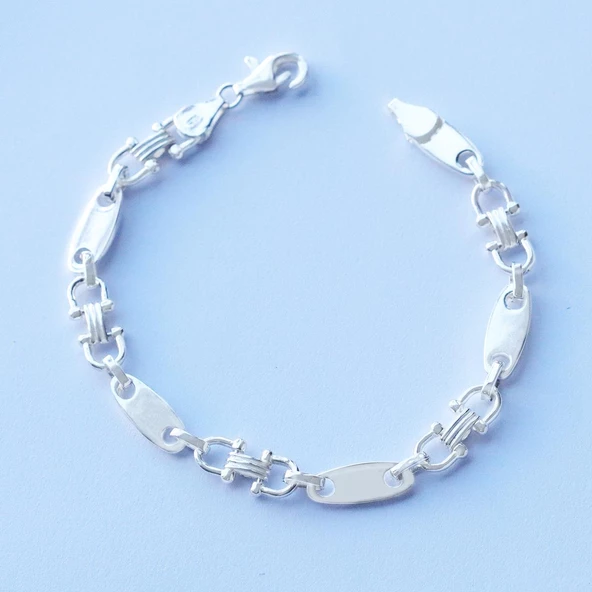 Gemici Modeli Gümüş Erkek Bileklik - Resim 4