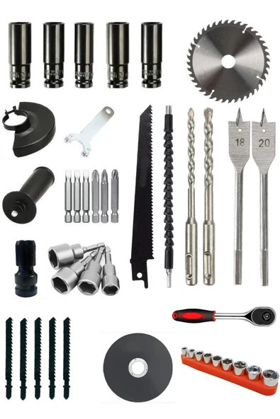 RETOOLS 7'Lİ SET KIRIMIZI( DEKUPAJ+DAİRE TESTERE+TİLKİ KUYRUĞU) - 2