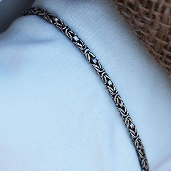 Kral Modeli 3mm Gümüş Zincir - Resim 4