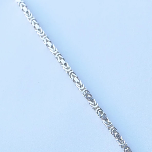 5mm Kral Modeli Oksitsiz Gümüş Erkek Bilekliği - Resim 2