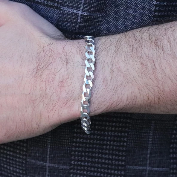 Gurmet Modeli Gümüş Erkek Bileklik ürün görseli 1